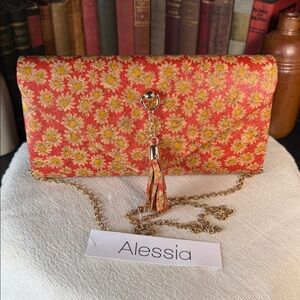 Alessi Red and Yellow Floral Clutch